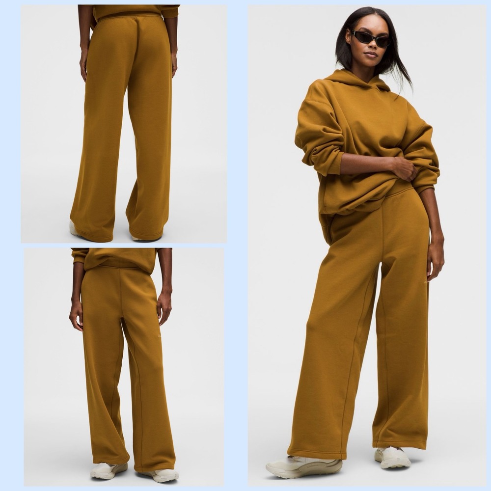 Lululemon Big Cozy Oversized Wide-Leg Pant Regular Melt Mustard Yellow‎ L